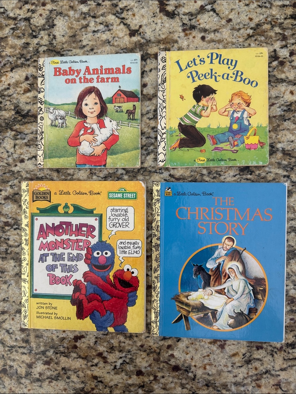 4 A Little Golden Book Vintage Classic Kids Board Book Set -